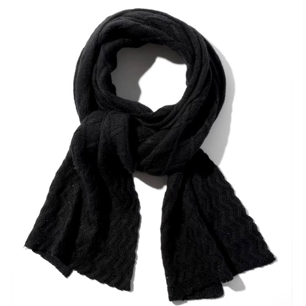 WHBM BLACK RHINESTONE PATTERNED SCARF